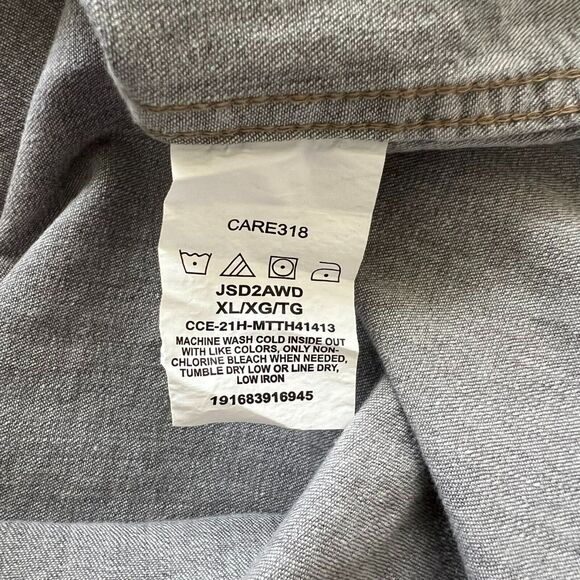 Wrangler Men's XL Indigo Gray Denim Pearl Snap Long Sleeve Western Button Up - Picture 10 of 11